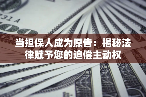 北京当担保人成为原告：揭秘法律赋予您的追偿主动权